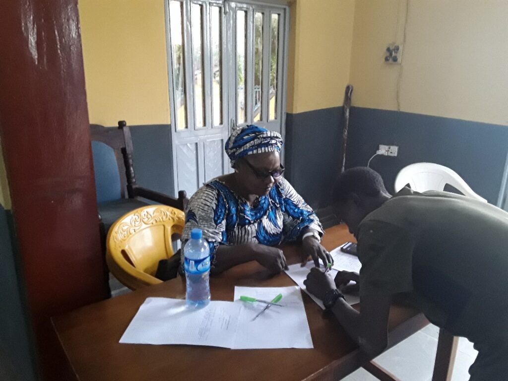 Youths registering attendance at the Odo Ponyan Outreach